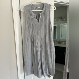 Striped Sleeveless Button-Down Dress